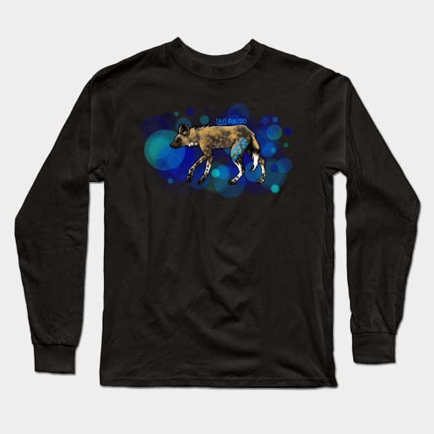 Day 5- African Painted Dog Long Sleeve T-Shirt by CelticDragoness